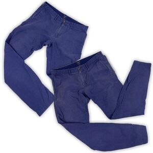 J Crew Driggs Chinos Flat Front Navy Blue 34 x 34 100% Cotton Lot of 2 Well Worn